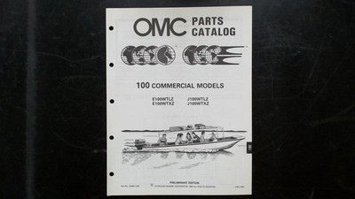 OMC 100 Commercial Models Parts Catalog 432861 1988 E100 J100 WTLZ WTXZ