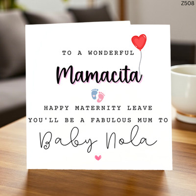 Personalisierte Mutterschaftsurlaub Karte für Mamacita, individuelle Mutterschafts-Grußkarte