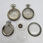 Antique Pocket Watch 3 Cases 2 Crystals & Parts DUEBER ILLINOIS ELGIN SILVERINE