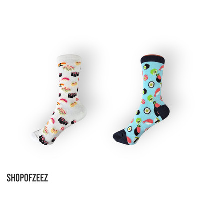 Sushi-Motiv Socken, Sushi-Motive wie Maki, Nigiri, Fisch  stylisch und originell