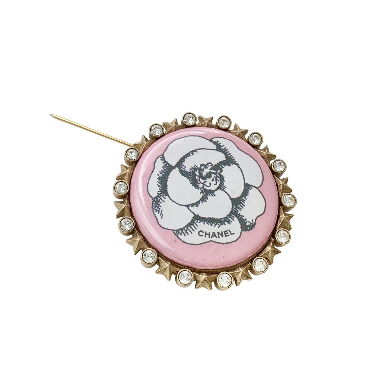 CHANEL Brooch AUTH Coco Pin CC Gold kenkenjp Camellia Flower