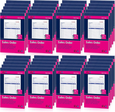 40 Pack Sales Order Book Bulk, 2-Part Carbonless Receipt Form Invoice, White/Yel