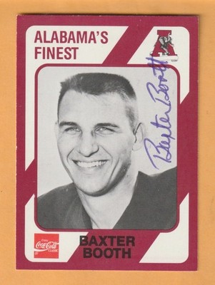 Baxter Booth Alabama Crimson Tide AUTO Signed 1989 Card Athens AL