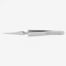 Knipex Stainless Steel Gripping Cross-Over Tweezers, Needle-Point Tips, 4.75"