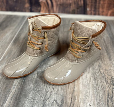 SEVEN 7 WOMENS DEANSTON TAN LACE UP WINTER BOOTS NEW W TAG W (FLAW )SIZE 9