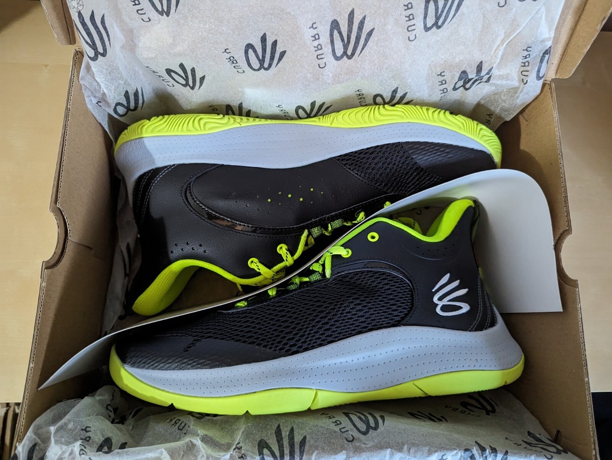 Under Armour Curry 3Z6 Black Volt Mod Grey Sneakers 3025090-001 Men\'s Size 10 Under Armour Curry 3Z 24 UA Black Halo Grey Men Basketball  main image 3