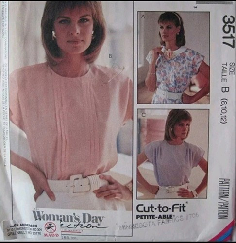 McCall's Pattern #3517 Misses Blouses Sizes 8, 10, 12 - Picture 2 of 2