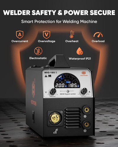HZXVOGEN 4in1 MIG MAG Welder 200A Flux Cored Wire Welding Machine TIG MMA ARC Welder - Picture 6 of 15