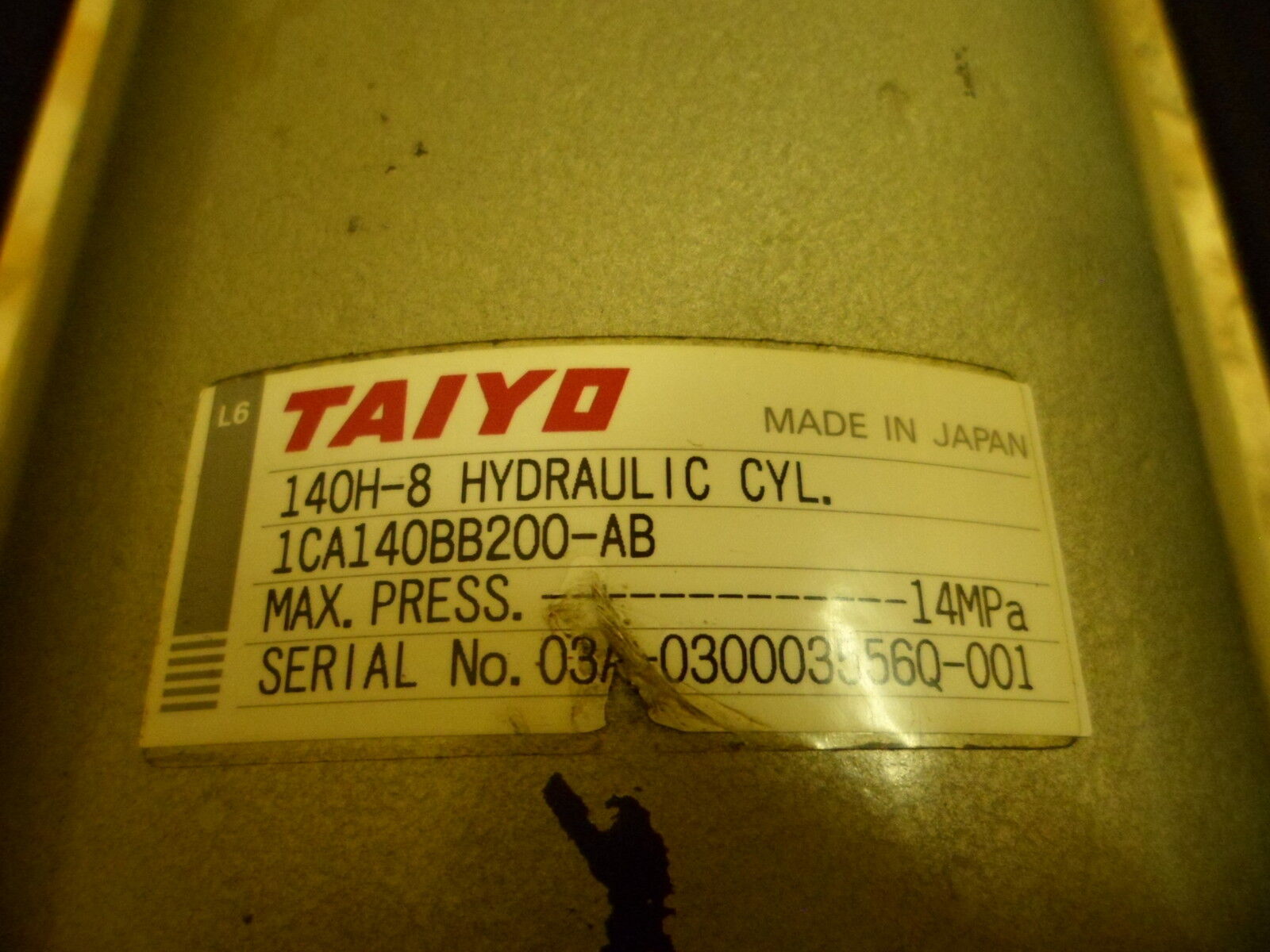 素晴らしい価格 TAIYO 0 140H-8-R1TA63CB200-ACAH2-TL 高性能油圧シリンダ エアホース用継手