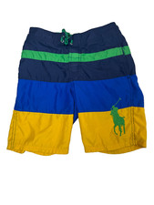 Polo Ralph Lauren Youth Small 8 Big Pony Swim Trunks Mesh Lined Drawstring