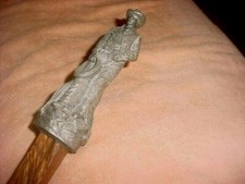 TOM BRADY ~ G O A T STETSON MAN  RUSTIC RIVED WALKING STICK BY JIM HALL cane art