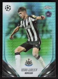 LEWIS MILEY TOPPS CHROME 2023-24 SOCCER UEFA AQUA PRISM REFRACTOR #31 RC