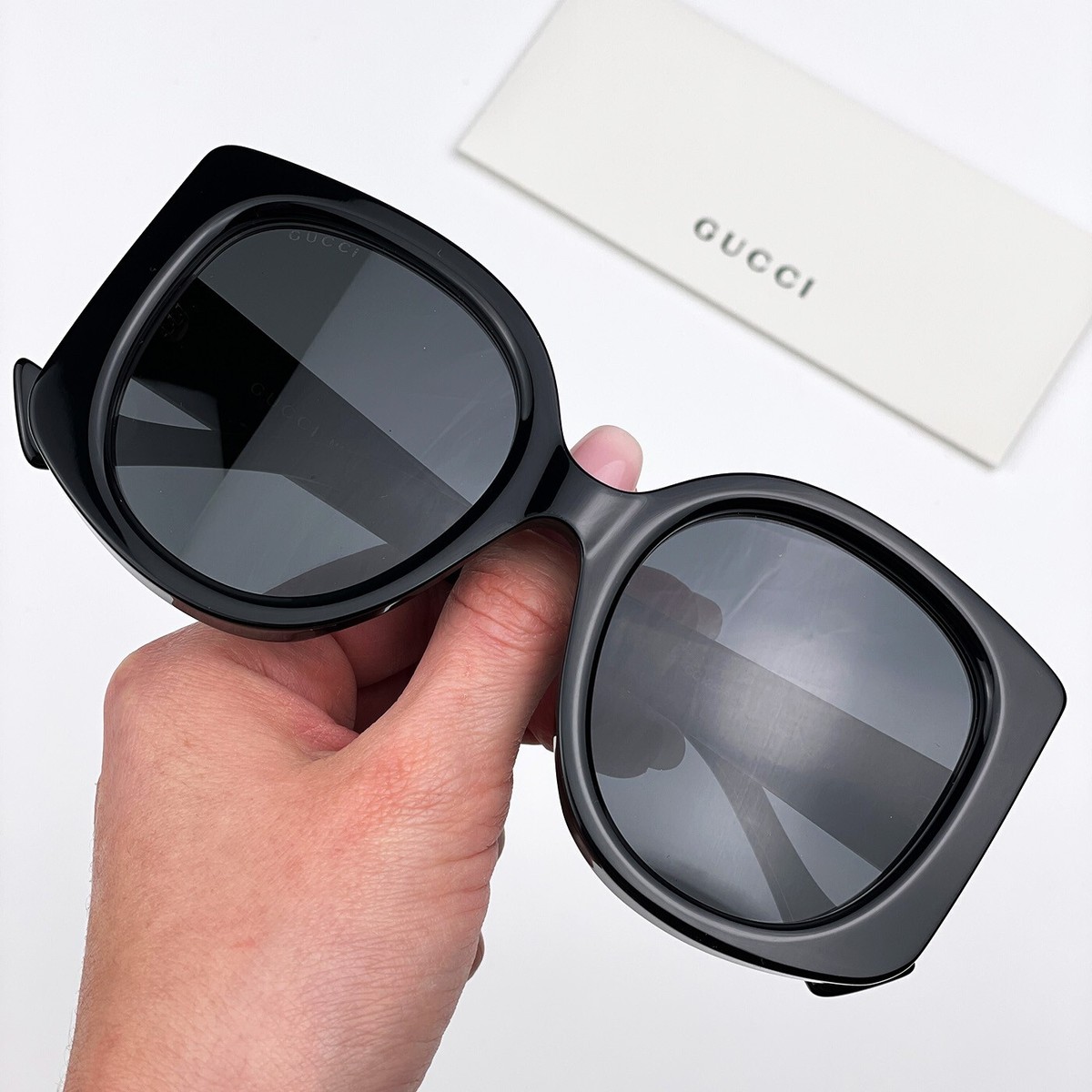 Gucci Women Sunglasses Black Grey Butterfly Oversized  display picture 3
