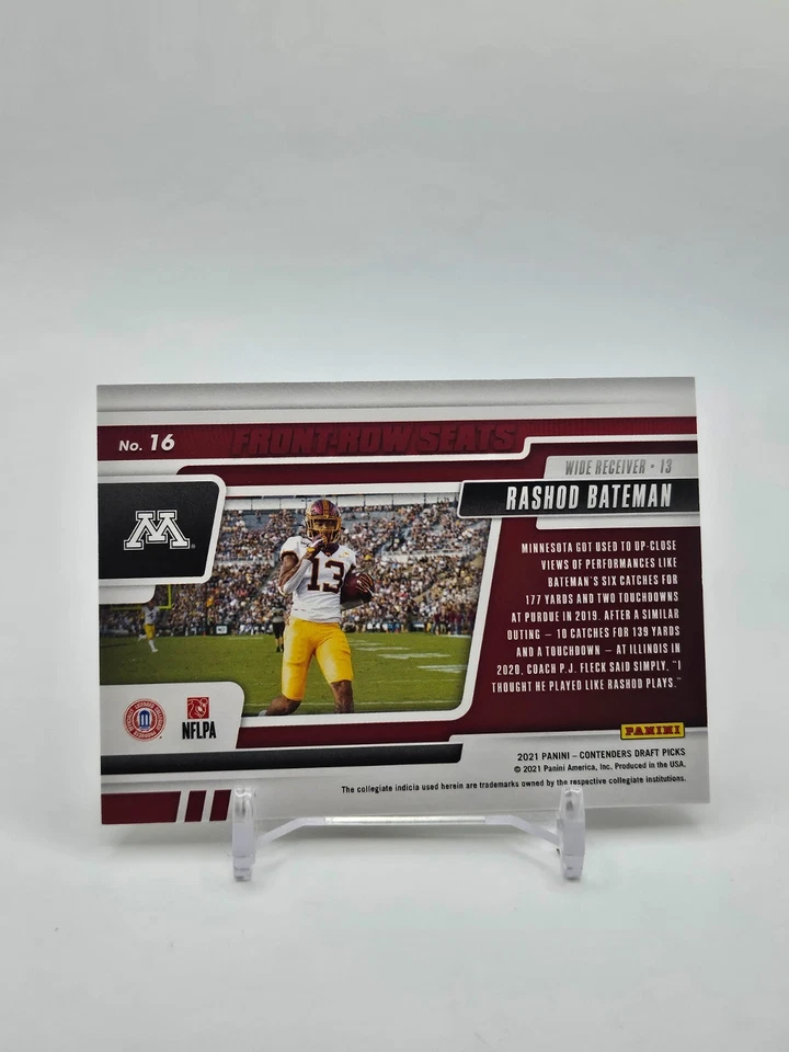 Rashod Bateman ROOKIE /99 "Front Row Seats" 2021 Panini Contenders Draft #16 RC - Image 2 of 2