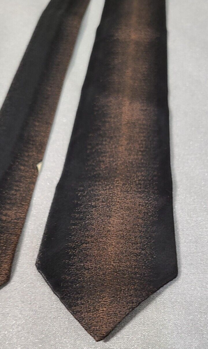 Vintage men's necktie 1950s 1960s brown with embroidery - Picture 2 of 6