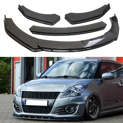 KEEPDSGN For Suzuki Swift Carbon Front Bumper Lip Splitter Spoiler Lower Chin Body Kit
