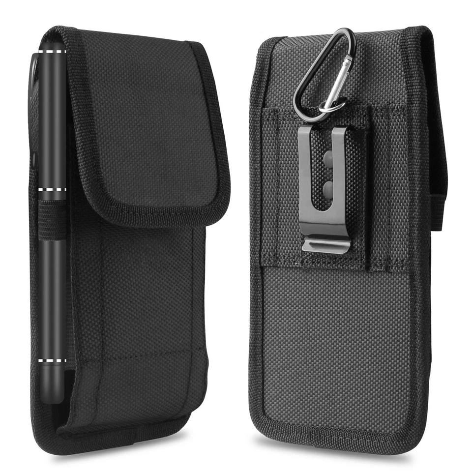 Vertical Cell Phone Belt Clip Holster Pouch Buckle Wallet Case Card Holder Cover - Image 2 of 4