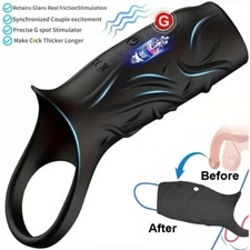 Men Penis Cock Ring Vibrator G-Spot Dildo Massager Couple Foreplay Sex Toys US