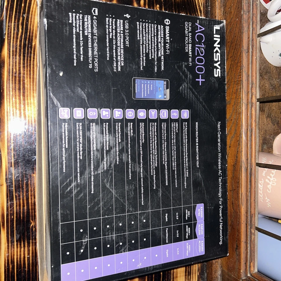 Linksys Smart WiFi Dual Band Wireless Router Internet Gigabit High Speed AC1200+ - Image 3 of 3