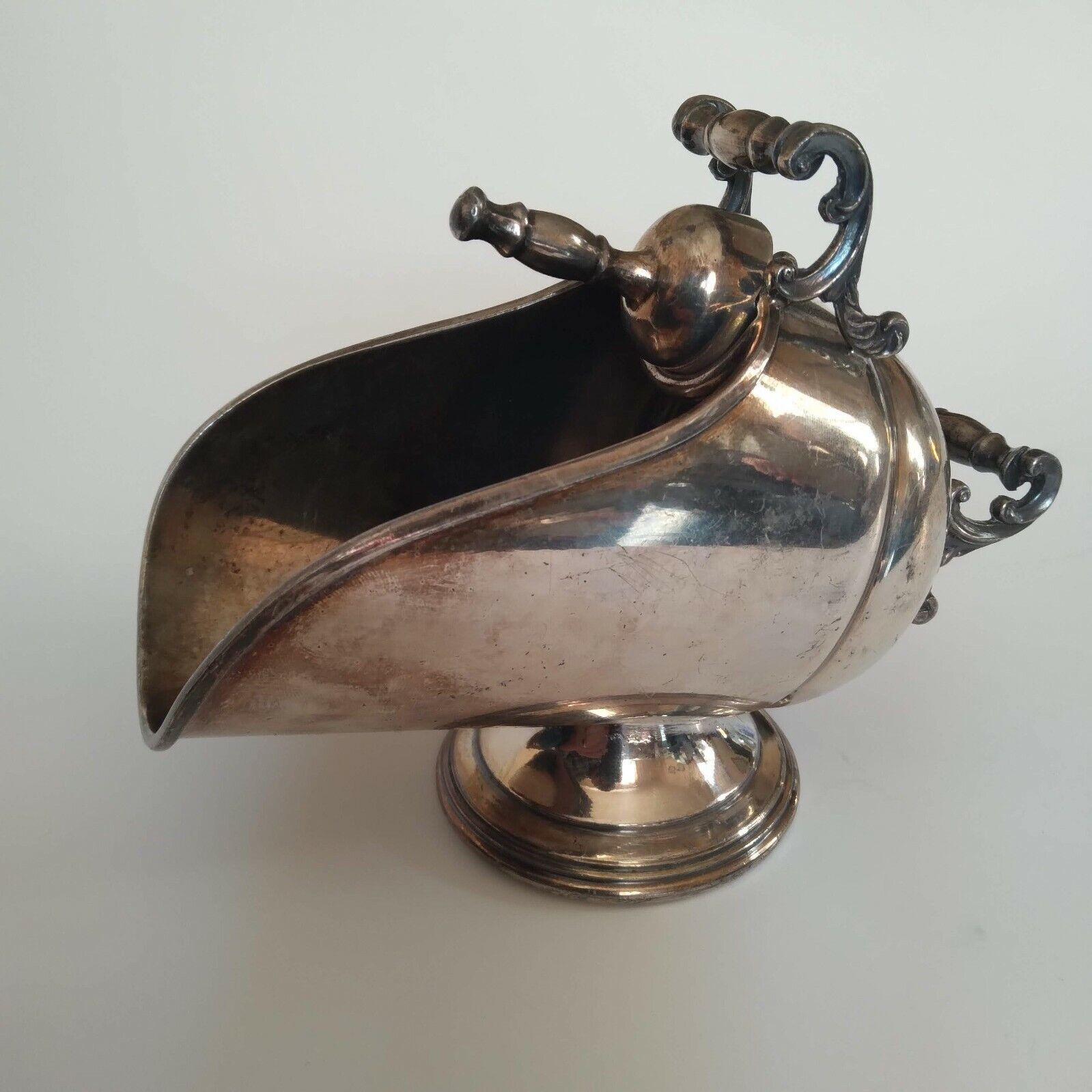 Antique Sheffield Silver Plate Sugar Scuttle Porter Caddy WITH SCOOP 1830's NICE