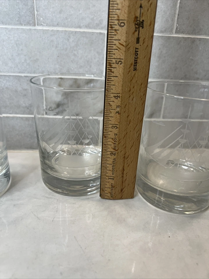 SUSQUEHANNA Vidrio Grabado CLIPPER ENVÍO Náutico 10oz ROCKS WHISKEY Juego de 3 Foto 2 de 4