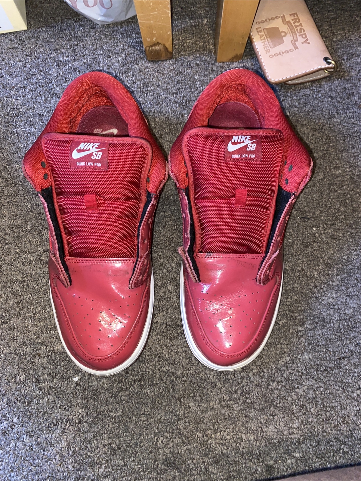 nike sb dunk low red patent leather