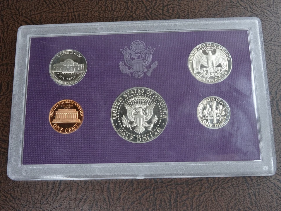 Juego de 5 monedas de prueba de acuñación de Estados Unidos 1985-S OGP embalaje original del gobierno Foto 3 de 4