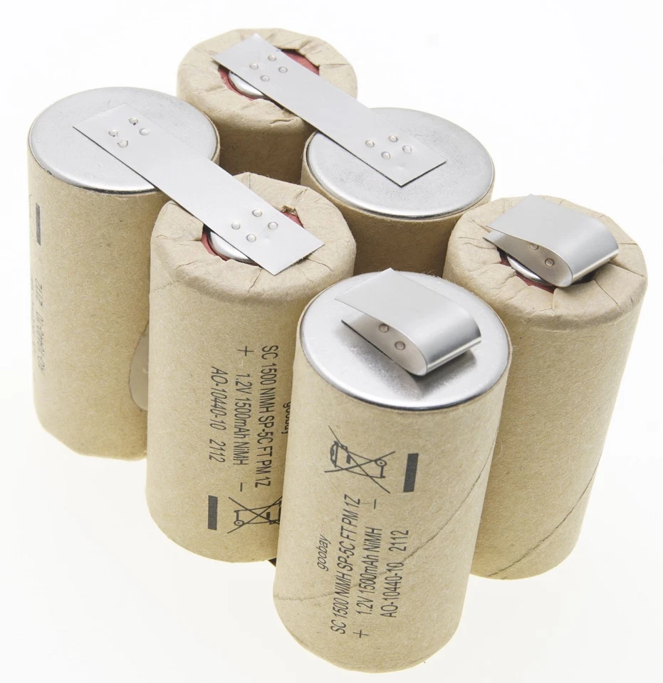 ✅Akkupack 7,2V SUB C Industrie Akkus 1500mA NiMh Flat-Top Lötfahne - Bild 2 von 4