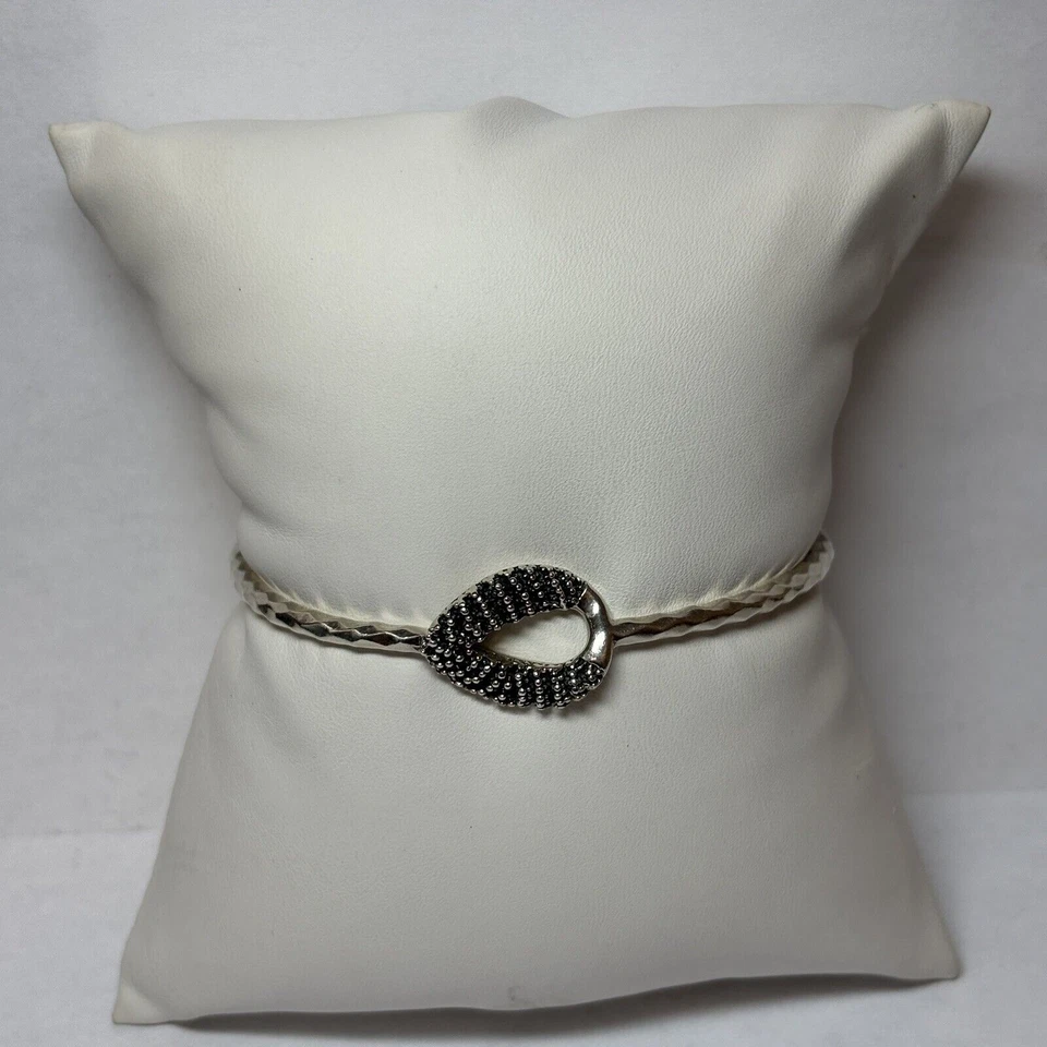 Michael Dawkins Sterling Silver Hammered Starry Night Bangle Bracelet 7 in - Image 3 of 4