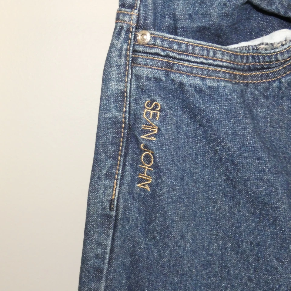 Pantalones de mezclilla holgados anchos Sean John Estilo para monopatín niños talla 20 Foto 3 de 4