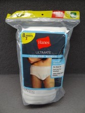 NEW Hanes Ultimate XL 40-42 8-Pair Tagless Brief White No Ride Up Cotton 7764