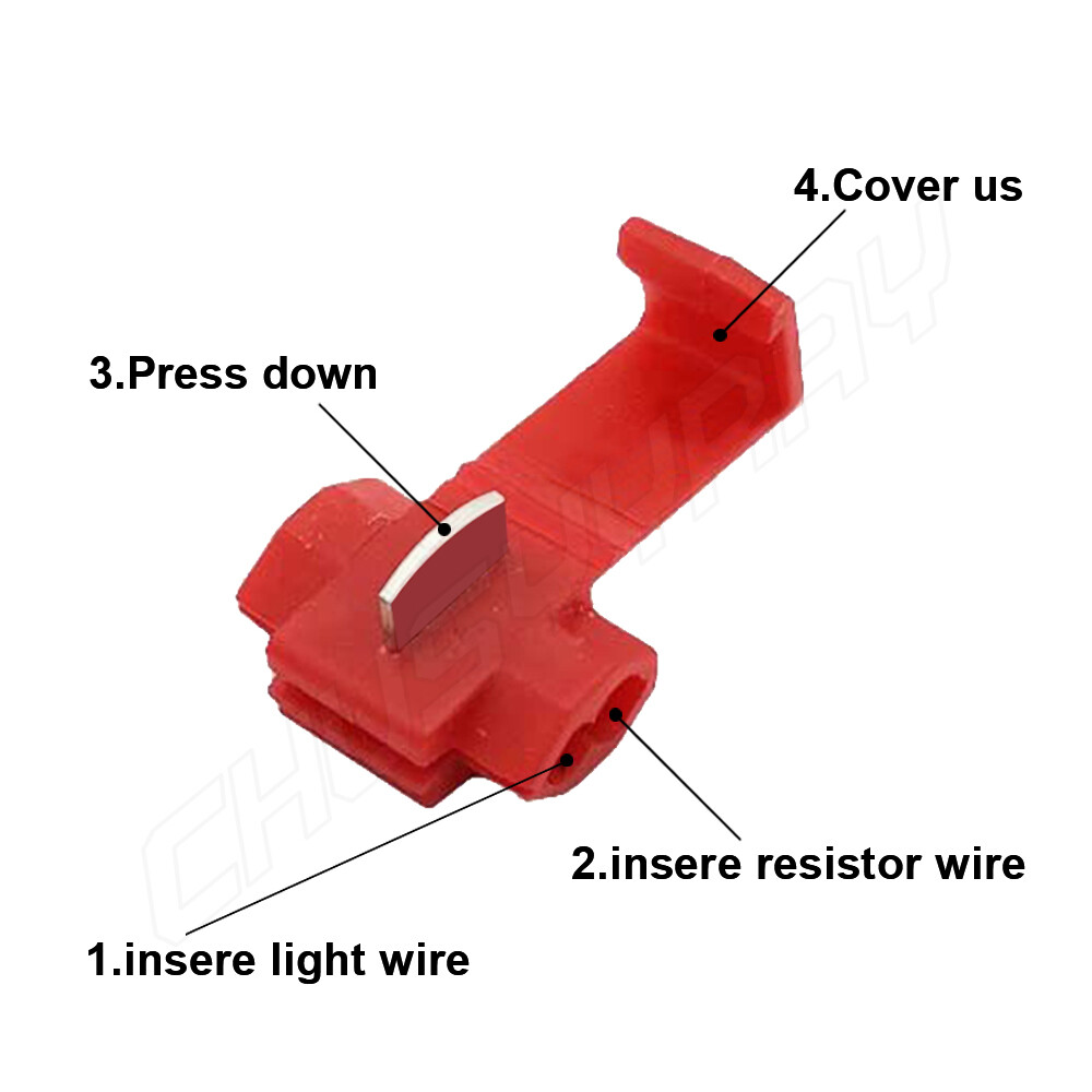 LED Load Resistor Equalizer Kit - Fix Hyper Flash For 3157 Bulbs, 50W 6 Ohm, CANbus Compatible