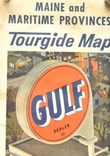 c. 1950s Gulf Dealer Roadmap-Maine & Canadian Maritime Provinces-Gas/Oil