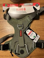 NEW KONG ULTRA DURABLE WASTE BAG GREEN REFLECTIVE DOG HARNESS SIZE LARGE