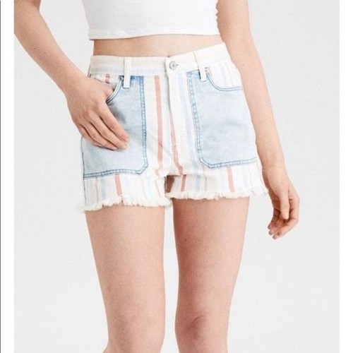 American Eagle Flag Stripe Denim High 