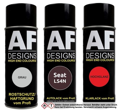 Spraydose für Seat LS4N Purpura Iris Metallic Autolack Klarlack Grundierung  Set