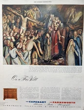 1945 Farnsworth Television & Radio Corp Passion St Matthew Cantata VTG Print Ad