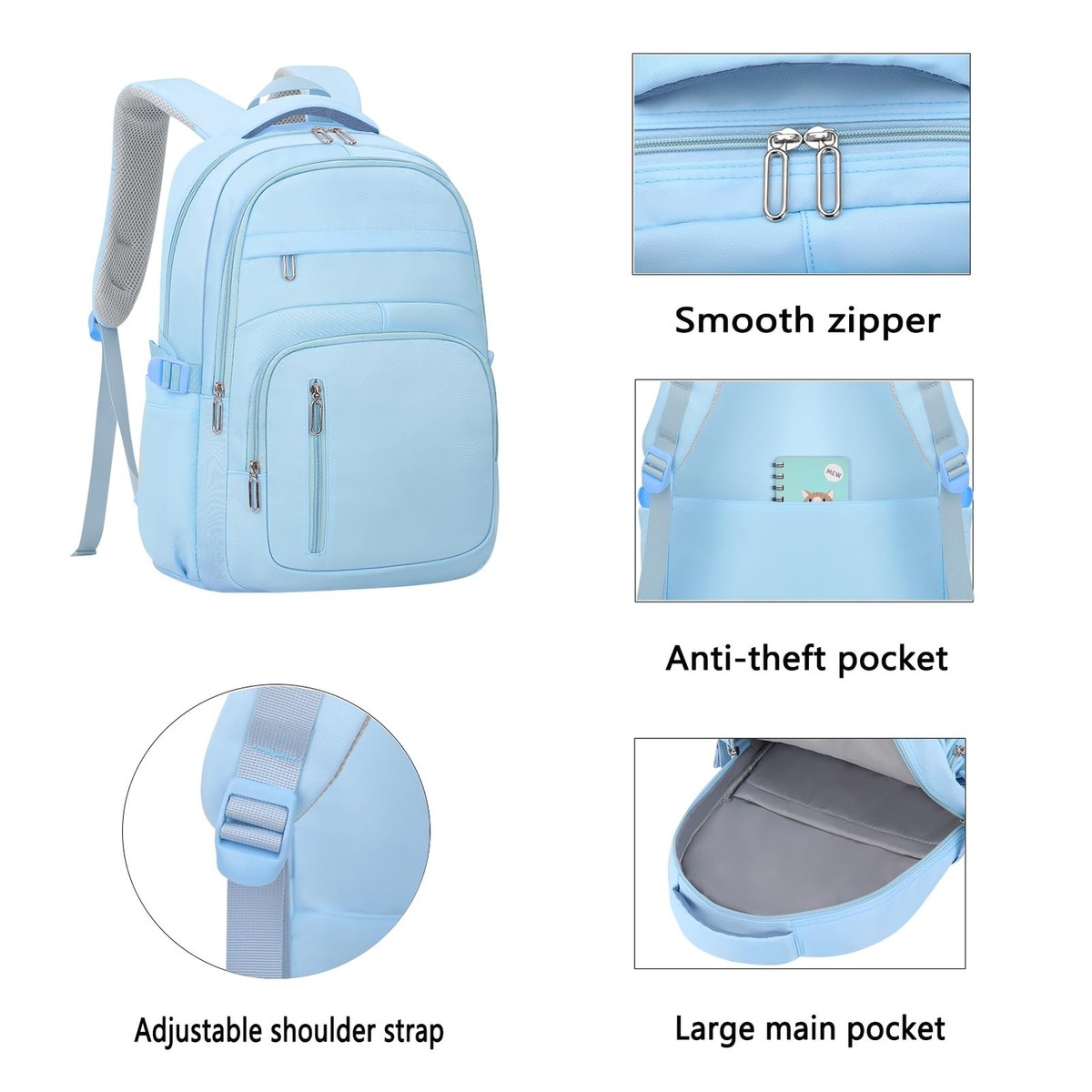 black leather backpack with laptop compartment BOSTANTEN for Women 15.6 inch Computer Bag College Shoulder Bag Casual Daypack Travel Bag Adidas Loadspring Bag Adidas tactical patch A zippered side pocket Country:Germany