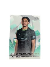 2025-26 Topps UEFA #US-11 Omar Marmoush Ultimate Stage Chrome Aqua /199