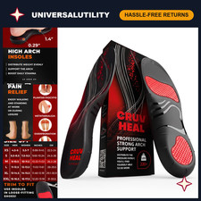High Arch Support Insoles for Plantar Fasciitis - 220 lbs, Comfort Pain Relie