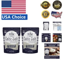 Mineral-Rich Grey Coarse Sea Salt, 1.1lb Pack of 2 for Healthy Cooking