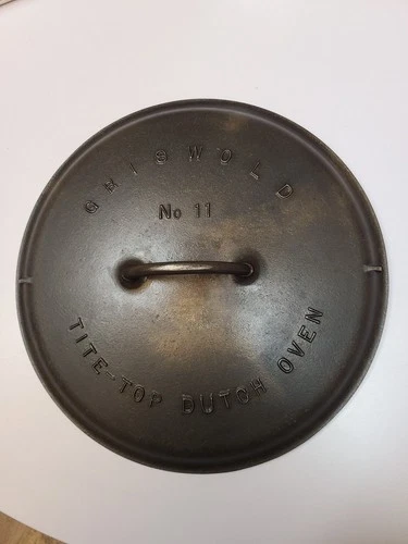 Griswold Cast Iron # 11 Tite-Top Dutch Oven Lid Slant Logo