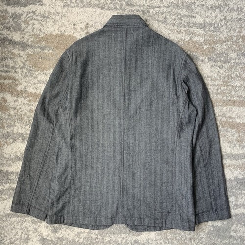 Universal Works Summer Herringbone Striped Chore Field Bakers Grey Jacket Medium - Picture 3 of 9