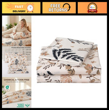 King Size 4-Piece Boho Floral Microfiber Sheet Set - Soft Extra Deep Pocket Bedd