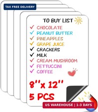 5 Pack Magnetic Dry Erase Board, 8'' x 12'' Magnetic Whiteboard for Fridge, Flex