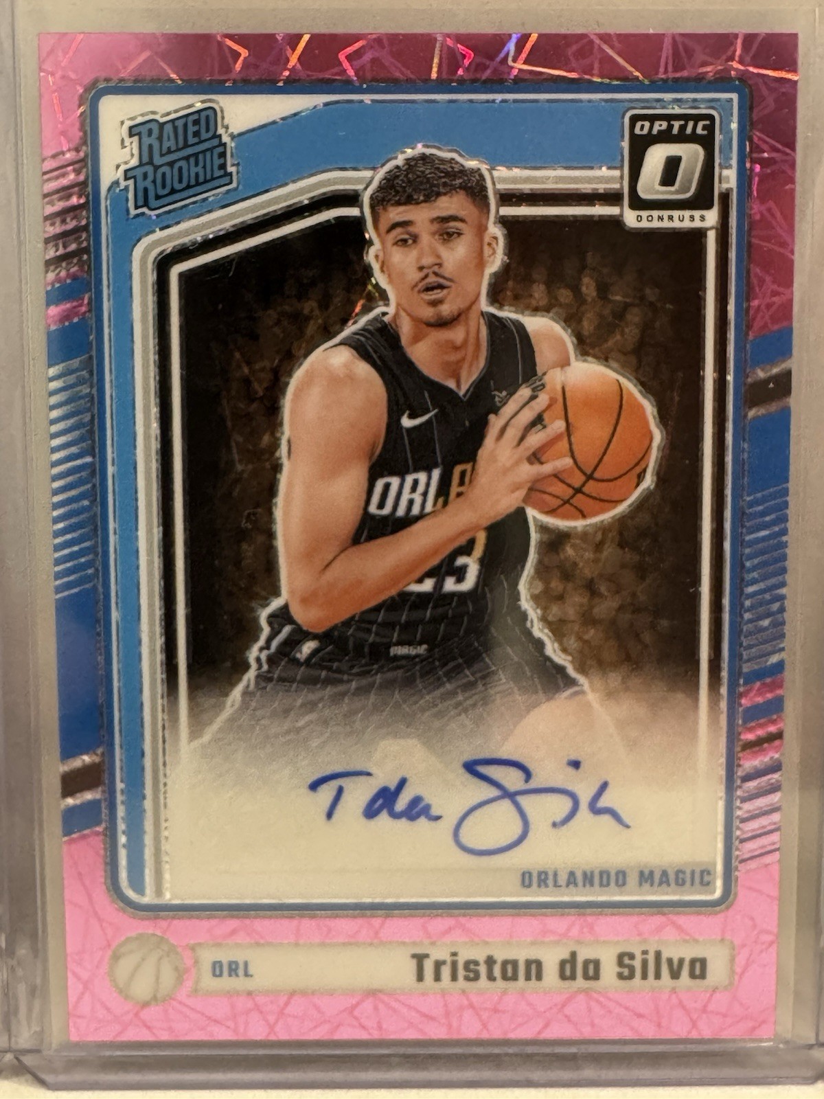 Tristan Da Silva 2024-25 Donruss Optic Rated Rookie Autograph Pink Velocity /79