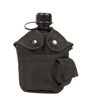 US Feldflasche Kst mit Becher+H&uuml;lle schwarz,Outdoor, Camping, Army     -NEU-