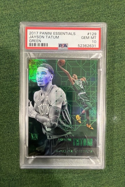 2017 Panini Essentials Jayson Tatum #129 Green (RC) PSA 10 Gem Mt