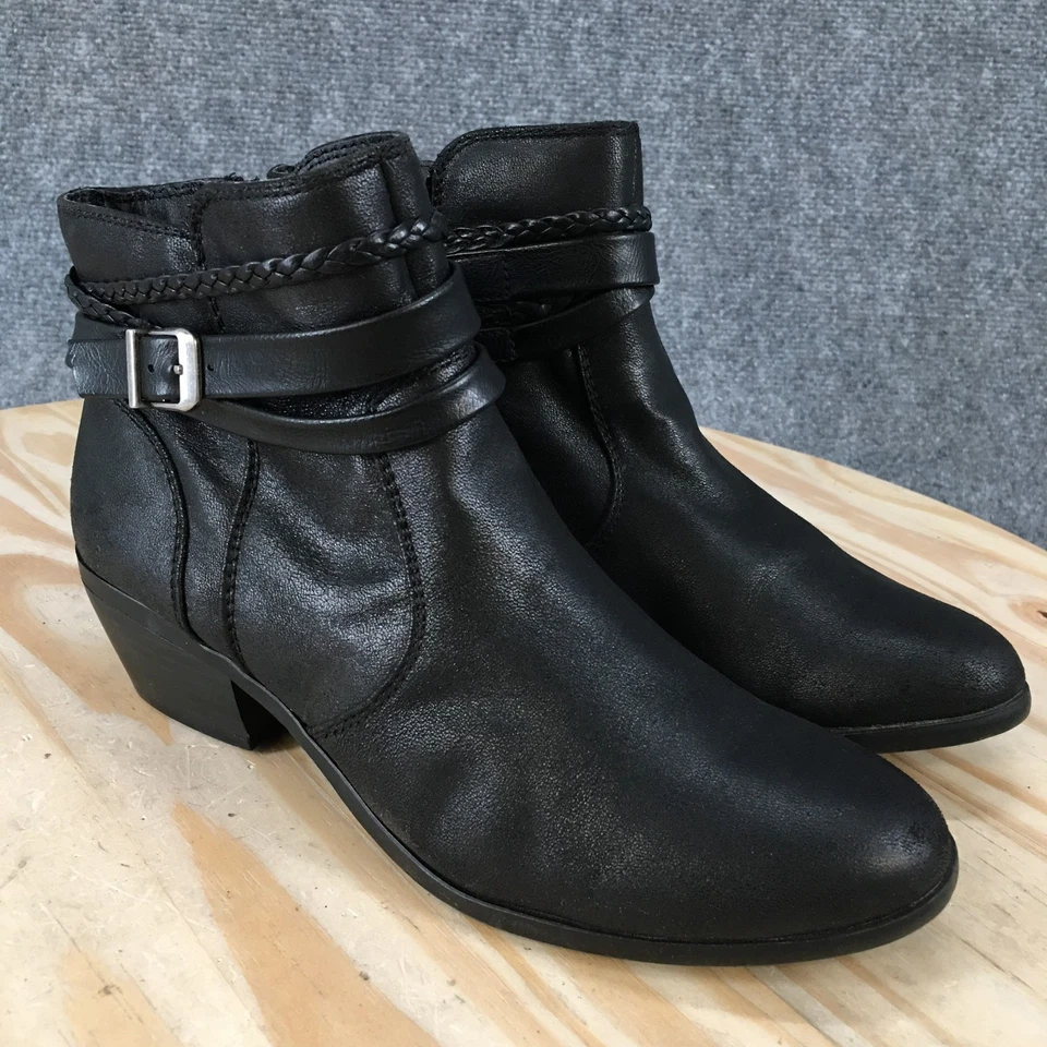 Yuu Botas Mujer 7 M Pamin Informales Cremallera Lateral Botín al Tobillo Negro Imitación Cuero Foto 3 de 4