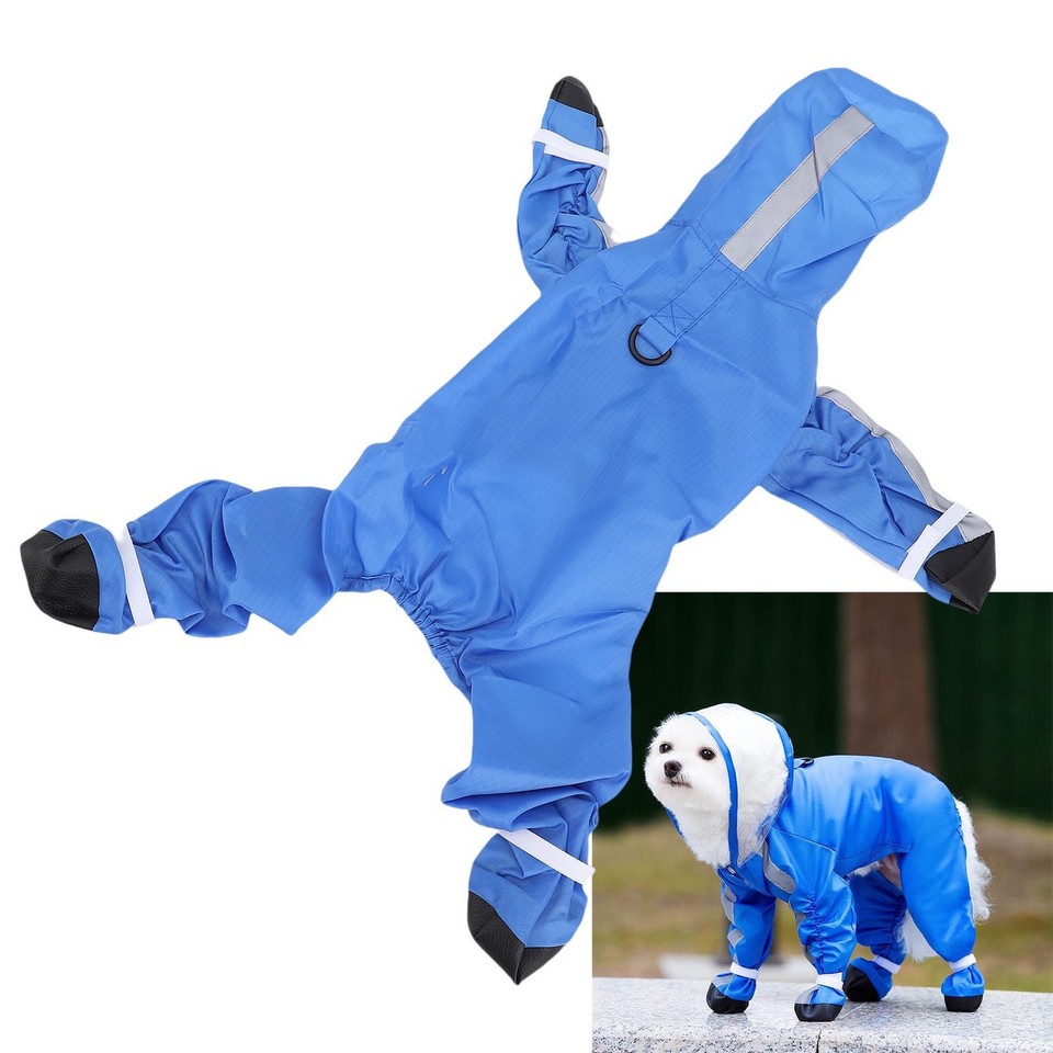 Cowboy Slicker ^Dog Raincoat Hooded Fashionable Waterproofing 4 Legs Dog Rain Jacket ...